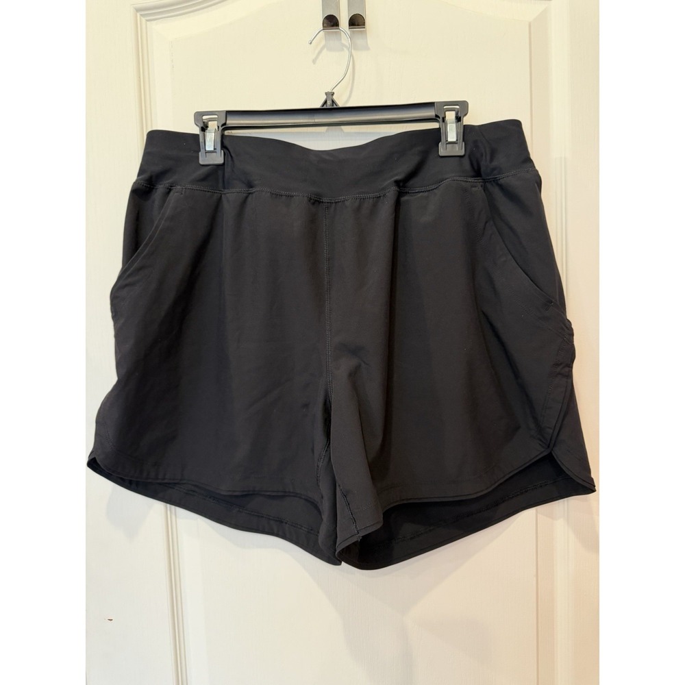 Lands End Swim Shorts Size 16 Black w Pockets